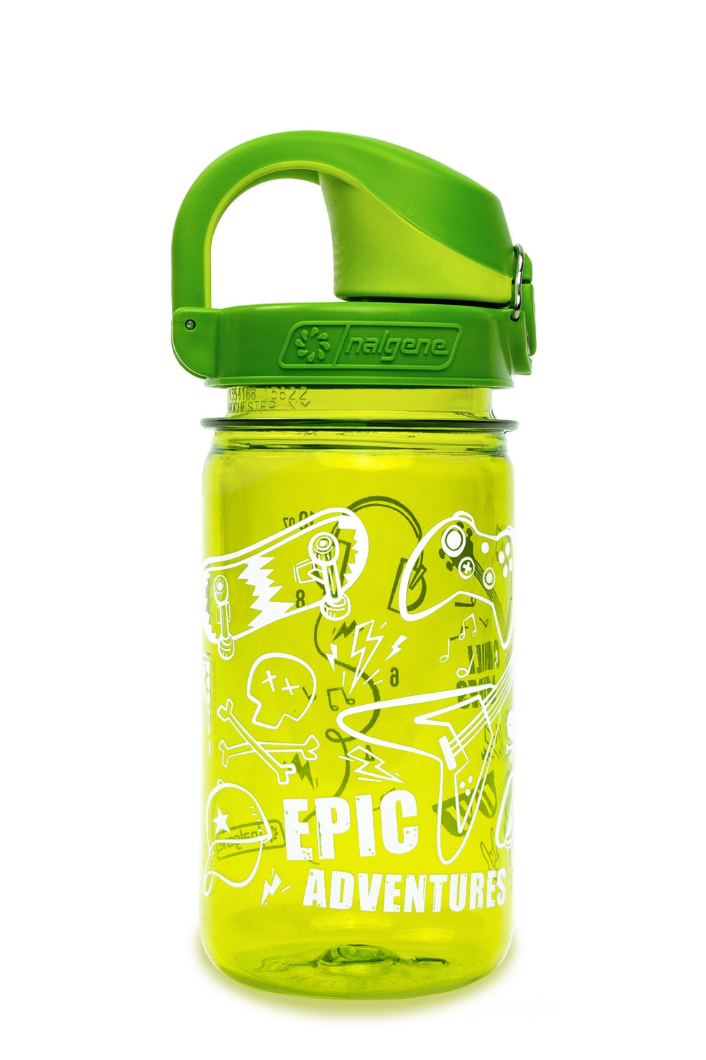 Nalgene product detail: 12oz On-The-Fly Kids Lock-Top Bottle with Graphics O4 — 12oz On-The-Fly Kids Lock-Top Bottle with Graphics